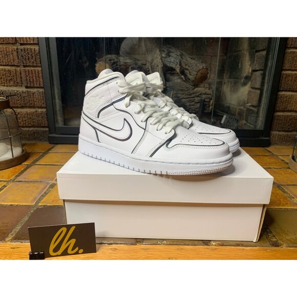 Women’s Size 8 Air Jordan 1 Mid “Iridescent Reflective” Athletic Sneakers CK6587 - Picture 5 of 8